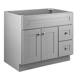 Design House 587097 Bath Unassembled Modern 2-Door 2-Drawer Bathroom Shaker Vanity Cabinet Only, 36 x 21,Grey Design House