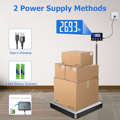 KUAIVO Shipping Scale, 440lb/0.35oz High Accurate Digital Postal Scale with Hold/Tare Function, Shipping Scale for Small Business, Packages, Luggage, Home Use, Battery & Charging Cable Include KUAIVO