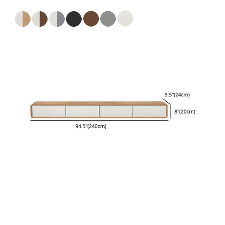 NIUYAO Floating TV Stand Modern Wood Wall Mounted Cable Management Entertainment Center with 2 Drawer 2 Cabinet Media Console Floating Storage Cabinet -Brown 94.5" L x 9.5" W x 8" H NIUYAO