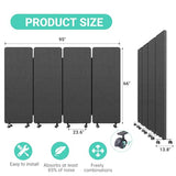 Soundproof Room Divider W/Wheels, 66in Office Dividers for Sound Proofing & Reducing, Sound Proof Dividers for Office Partitions Portable Temporary Wall Acoustic Wall Divider (Cool Grey, 4 Panel) YASRKML