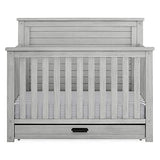 Delta Children Simmons Kids Caden 6-in-1 Convertible Crib with Trundle Drawer, Greenguard Gold Certified, Rustic Mist Delta Children