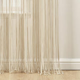 Lush Decor Boho Macrame Textured Cotton Window Curtain Panel Single 40" W x 95" L Neutral - Macrame Curtains for Windows, Room Divider, Boho Wall Decor Lush Decor