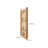 LITFAD Modern Solid Wood Vertical Bookcase - 24" L x 4" W x 70" H, Natural Finish LITFAD
