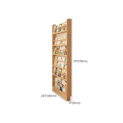 LITFAD Modern Solid Wood Vertical Bookcase - 24" L x 4" W x 70" H, Natural Finish - WoodArtSupply