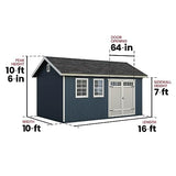 Handy Home Products Scarsdale 10x16 Do-it-Yourself Wooden Storage Shed with Floor Handy Home Products