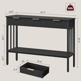 MAHANCRIS Console Table for Entryway, Entryway Table with Storage and Drawers, Narrow Long Sofa Table for Living Room, Hallway, Behind Couch, Corridor, Black and Gold CTHB5201 MAHANCRIS