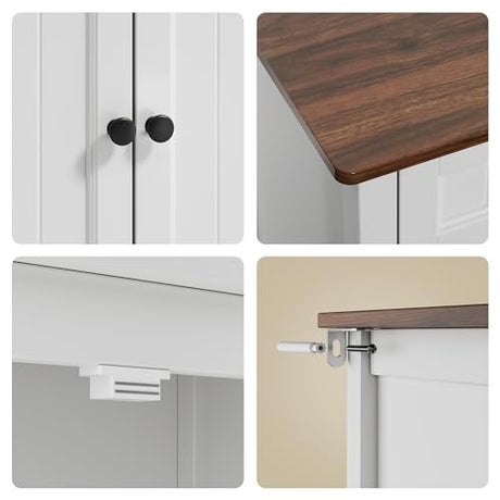 Bealife 32" Buffet Cabinet, Kitchen Island with Storage, Coffee Bar Cabinet with 2 Drawers and Adjustable Shelf, Kitchen Storage Cabinet for Dining Room, Living Room, Entryway (Retro) Bealife
