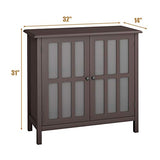 Tangkula Sideboard Buffet Storage Cabinet, Kitchen Storage Cabinet with 2 Glass Doors, Liquor Cabinet for Home Kitchen Dining Room, Cupboard Console Table, Curio Cabinet (Coffee) Tangkula