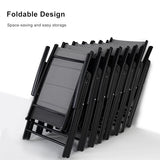 PURPLE LEAF 9 Pieces Outdoor Patio Dining Set with 8 Folding Portable Chairs and 1 Rectangle Aluminum Table, Foldable Adjustable High Back Reclining Chairs with Soft Cotton-Padded Seat, Grey PURPLE LEAF