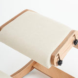 HoeuThien Ergonomic Kneeling Chair, Adjustable Rocking Office Chair Wooden Knee Chair Posture Chair for Home Office Back Pain Relief, Beige HoeuThien