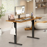 YESHOMY Height Adjustable Electric Standing Desk, 46 x 24 Inches Memory Home Office Sit Stand up Desk with Phone Holder and USB Charging Port, Rustic Brown YESHOMY