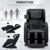 AVSAMOQ Massage Chair Full Body, Zero Gravity Massage Recliner with Air Pressure, 8 Fixed Points Massage Rollers, Heating, Foot Roller, LCD Screen Control, Home Office Use AVSAMOQ