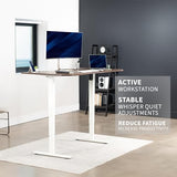 VIVO Electric Stand Up Desk Frame Workstation with Memory Touch Pad, Single Motor Ergonomic Standing Height Adjustable Base, White, DESK-V102EW VIVO