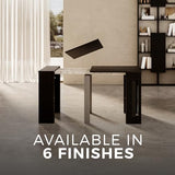 Mobili Fiver, Easy, Extendable Console Table with Extension Leaves Holder, 17.7(120.1) x35.4 in, Ashwood Black, Made in Italy Mobili Fiver