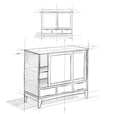 SIMPLIHOME Harper SOLID WOOD 48 inch Wide Mid Century Modern Medium Storage Cabinet in Walnut Brown, with Large Space Behind 2 Sliding Notched Handle Doors, 2 Adjustable Shelves SIMPLIHOME