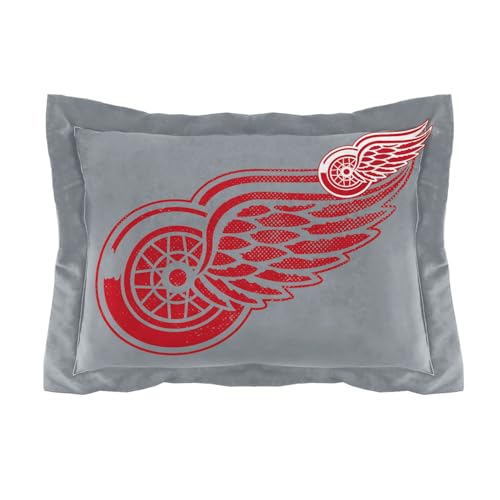 NORTHWEST Officially Licensed Detroit Red Wings NHL Team Comforter Set – Microfiber Twin/Twin XL Comforter & Sham with Hockey Logo for Fans, Dorms, Game Day Bedrooms Northwest