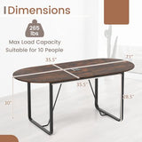 GOFLAME 71 Inches Executive Table, Oval Home Office Table with Cable Management Hole & Metal Frame, Seminar, Conference Table for 10 People, Large Business Furniture for Meeting Room GOFLAME
