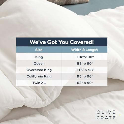 Olive + Crate Tencel Eucalyptus Cooling Duvet Cover Set - Hypoallergenic, Lyocell Tencel Duvet Cover - Soft, Temperature Regulating with Hidden Button Closure & Corner Ties - King Size [Spring Sage] Olive + Crate