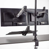 VIVO Black Dual Monitor Sit-Stand Height Adjustable Workstation, Standing Desk Mount with Pneumatic Spring, Holds 2 Screens up to 32 inches STAND-SIT2B VIVO