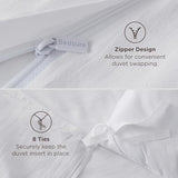 Bedsure White Duvet Cover Queen Size - 3 Pieces Prewashed Cotton-Like Polyester Extra Soft Bedding Set, Includes 1 Duvet Cover 90x90 Inches with Zipper Closure & 2 Pillow Shams, Comforter Not Included Bedsure