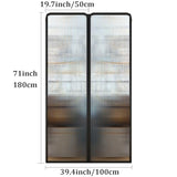 SUZEPER 6ft Tall Modern Room Divider, Metal Glass Partition Room Divider, Folding Privacy Room Divider Screens, Decorative Freestanding Room Partition for Room Separation Partition, 2 Panel SUZEPER