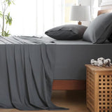 HYPREST Extra Deep Pocket Twin Sheet Sets Fits 18"-24" in Deep Mattress -100% Cotton Sheets,Grey Hotel Luxury Soft Wrinkle Free Cooling Sheet Sets for Twin Bed Deep Pocket HYPREST