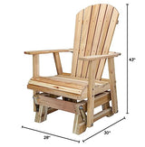 Kilmer Creek 2' Natural Cedar Fanback Adirondack-Style Glider, Amish Crafted Kilmer Creek