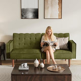 Furnify 71" Velvet Futon Sofa Bed, Versatile Loveseat Couch, Sleeper Sofa with Adjustable Backrest, Mid Century Modern Futon Couch for Small Space, Living Room, Office & Apartment, Velvet Fabric Green Furnify