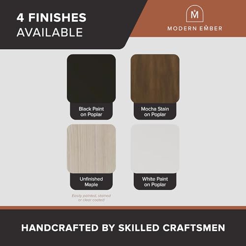 Modern Ember Sabine Wood Fireplace Mantel Surround Kit, White 56" x 42" Opening | 80" x 54" Overall | Minimal Modern Aesthetic; Includes Wooden Mantel Surround & Shelf Modern Ember