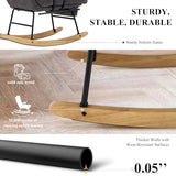 Rocking Chair with Footrest-Glider Rocking Chair with Retractable Footrest and Adjustable Backrest, Teddy Upholstered Accent Chair, Reading Chair Rocking Accent Chairs Glider Recliner for Living Room COLAMY