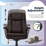 Serta Fairbanks Big & Tall Executive Office Chair, Ergonomic Comfy High-Back ComputerChairs with Lumbar Support, Semi-Plush Seat Cushion, Padded Armrests, Nylon Swivel Base, Bonded Leather, Brown Serta