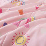 Kaleido Space Glow in The Dark Kids Comforter Set Full Size for Girls, Pink Rainbow Bedding Set 1 Comforter, 1 Decor Pillow, 2 Pillow Shams Kaleido Space
