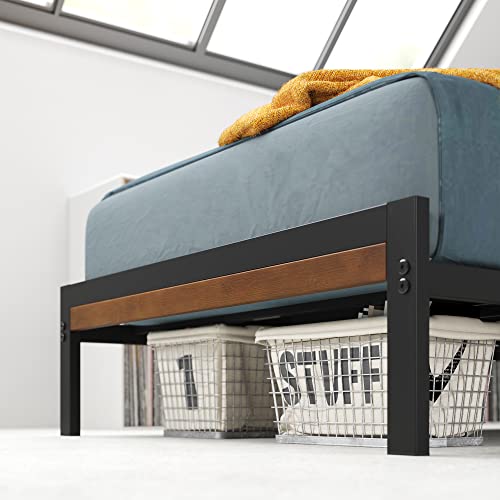 ZINUS Kai Bamboo and Metal Platform Bed Frame with Headboard, No Box Spring Needed, Easy Assembly, Twin, Brown Zinus