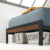 ZINUS Kai Bamboo and Metal Platform Bed Frame with Headboard, No Box Spring Needed, Easy Assembly, Twin, Brown Zinus