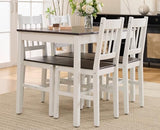 chairus Dining Table Set for 4 Farmhouse Dining Table and Chairs Set Wooden Rectangle Dinette Set of 5 for Small Space Kitchen Dining Room Living Room, Brown/White chairus