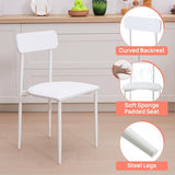 walsport Round Dining Table Set for 2, Wood Tabletop with Strong Metal Frame, Modern Dinette with Chairs for Kitchen,White walsport