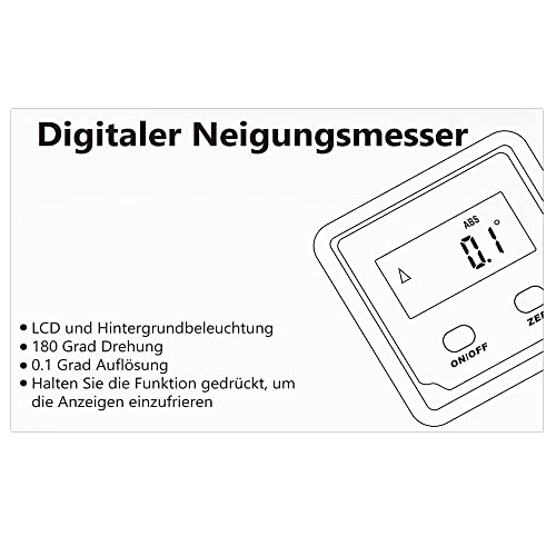 Lytool Digital Angle Finder, Angle Gauge Electronic Level Tool with Bubble Level and Magnetic Base, Digital Inclinometer Angle Measuring Tool for Woodworking, Construction and Machinery Lytool