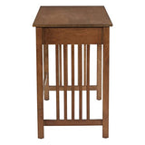 OSP Home Furnishings Sierra Writing Desk with Pull-Out Drawer and Mission Style Side Panels, Ash Brown Office Star Products