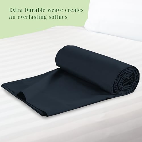 Elegant Comfort Premium Hotel Quality 1-Piece Flat Sheet, Luxury & Softest 1500 Thread Count Egyptian Quality Bedding Flat Sheet, Wrinkle, Stain and Fade Resistant, King, Black Elegant Comfort