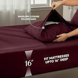 Utopia Bedding King Size Sheet Set – 4 Piece Bed Sheets, Soft and Breathable Microfiber, Includes 1 Fitted Sheet, 1 Flat Sheet and 2 Pillowcases – Oeko Tex (Burgundy) Utopia Bedding
