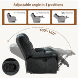 ANJ Massage Recliner Chair with Heat for Adults, Manual Recliners with Soft Fabric, Ergonomic Reclining Sofa with Overstuffed Armrests and Backrest, Single Recliner Chairs for Living Room, Dark Green