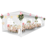 HOTEEL 10x30 Party Tent Outdoor Canopy Tent with Removable Sidewalls, White Tents for Parties Waterproof for Patio Gazebo Shelter Carpas Wedding Events BBQ Hoteel