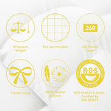 Canadian Down & Feather Co. - All Season Weight White Feather & Down Duvet King Size - 240 TC Shell 100% Cotton - Oeko TEX Certified Canadian Down & Feather Company