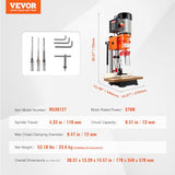 VEVOR Benchtop Mortise Machine, 370W, 1725 RPM Woodworking Mortising Machine, with 1/4-Inch 3/8-Inch 1/2-Inch Chisels Wooden Workbench, for Making VEVOR
