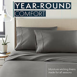 HC COLLECTION Bed Sheets Set Queen with 2 Pillowcases, Hotel Luxury Platinum 1800 Series Brushed Microfiber Deep Pocket Fitted Sheet, Fade Resistant Ultra Soft 4 Pcs Bedding for Hot Sleepers, Gray HC COLLECTION