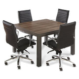 NBF Square Conference Tables - Thermally Fused Oak Laminate Conference Room Tables - Steel Base Office Meeting Table - 48" W x 48" D Durable Training Tables nbf signature series