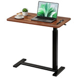 Mobile Standing Desk, Adjustable Height Desk with Hidden Casters, Portable Laptop Computer Table with Rolling Wheels, for Sit Stand Workstation, Compact and Sturdy for Home, Office, Dorm, Brown SageNest