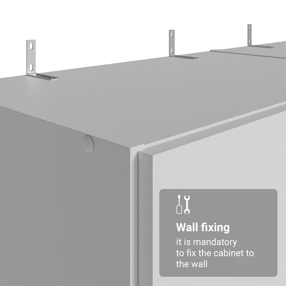 Madesa Garage Set 3 Pantry Storage Cabinet with 15 Utility Shelves 71" L Wooden Organization Unit for Garage - White Madesa