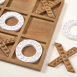 Rotatingpals Tic Tac Toe Game 10.6 Inch Rustic Wood Board Game Coffee Table Games Tic Tac Toe Table Decor for Kids Family Adults Travel Outdoor Game Rotatingpals