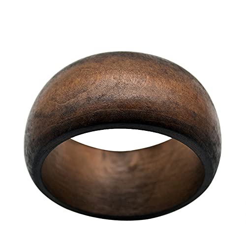 Handmade Ethnic Wood Cuff Bracelet Natural Wooden Large Bangles Round DIY Natural Wooden Chunky Bracelet Simple Engraved Geometric Braid Woven Bangle for Women Girl Jewelry-Round Shape Caiyao
